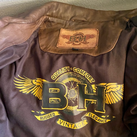 BH Vintage Leather Bomber Jacket New With Tags - Picture 7 of 7